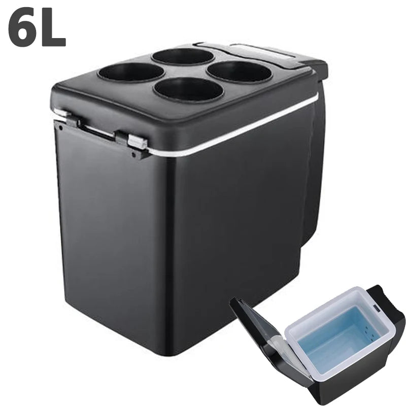 6L Car Refrigerator Mini Fridge Vehicle and Home Use Dormitory Truck Cold and Hot Dual-Use Insulated Cooler Box 12V