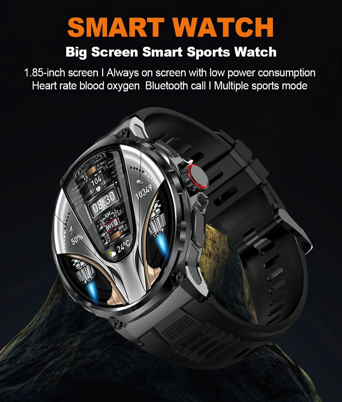 1.85-Inch Ultra HD Smartwatch with GPS, Bluetooth Calling, and Health Monitoring - Ideal Gift for Fitness Enthusiasts