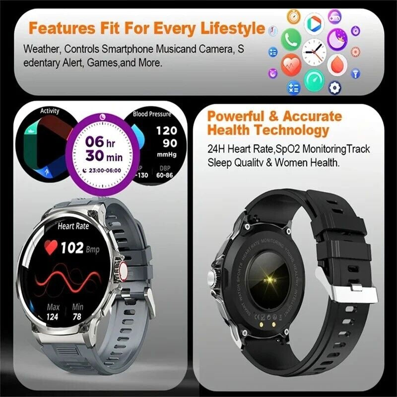 1.85-Inch Ultra HD Smartwatch with GPS, Bluetooth Calling, and Health Monitoring - Ideal Gift for Fitness Enthusiasts