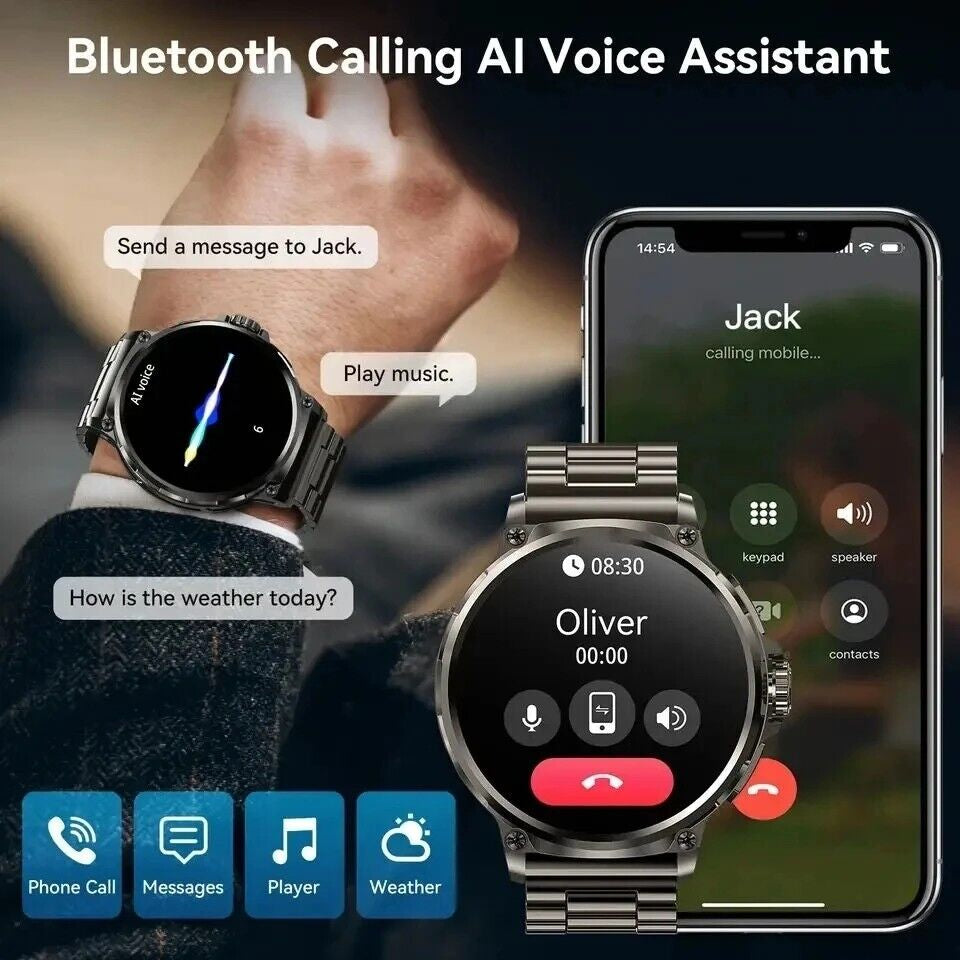1.85-Inch Ultra HD Smartwatch with GPS, Bluetooth Calling, and Health Monitoring - Ideal Gift for Fitness Enthusiasts