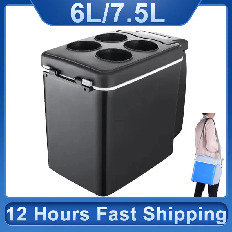 6L Car Refrigerator Mini Fridge Vehicle and Home Use Dormitory Truck Cold and Hot Dual-Use Insulated Cooler Box 12V