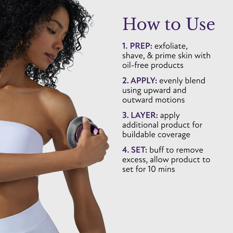 Westmore Beauty Body Coverage Perfector 3.5Oz with X-Large Buffer Brush - Achieve Flawless Skin, Conceal Scars, Spots, Veins, and Tattoos Effortlessly!
