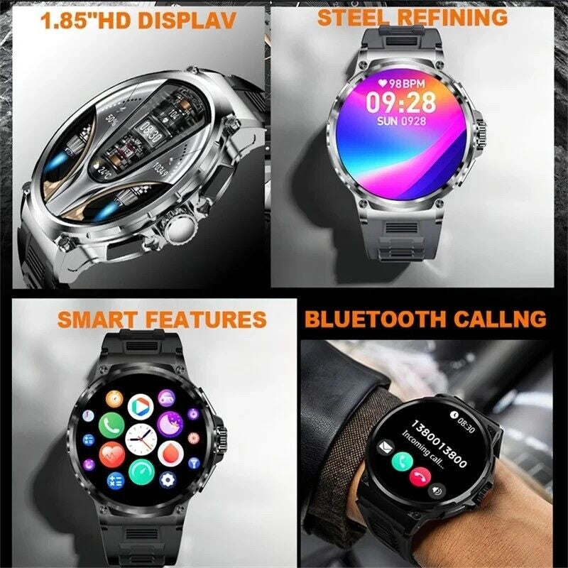 1.85-Inch Ultra HD Smartwatch with GPS, Bluetooth Calling, and Health Monitoring - Ideal Gift for Fitness Enthusiasts