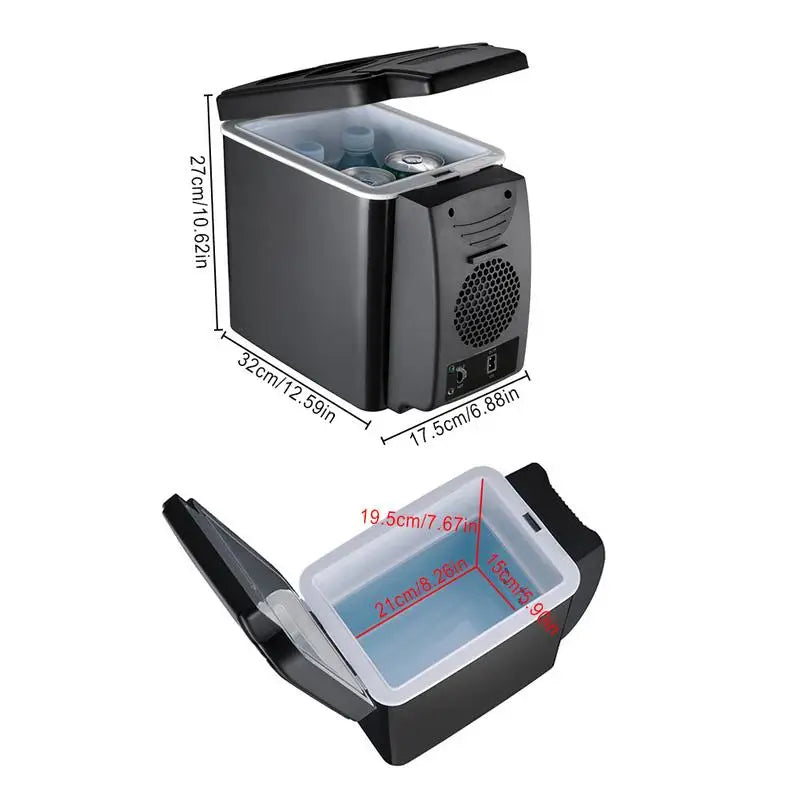 6L Car Refrigerator Mini Fridge Vehicle and Home Use Dormitory Truck Cold and Hot Dual-Use Insulated Cooler Box 12V