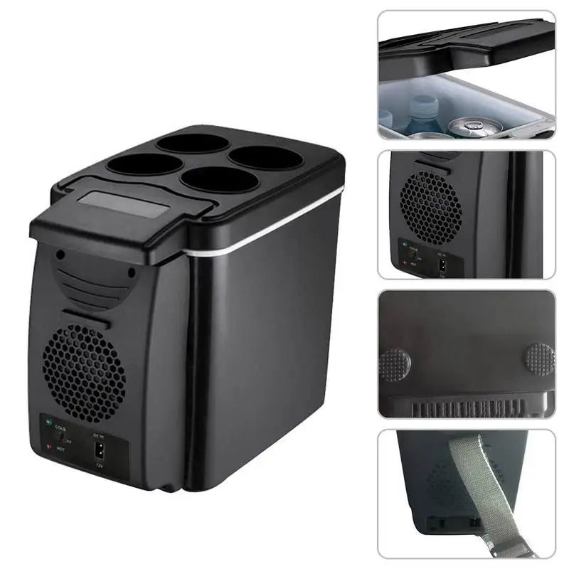 6L Car Refrigerator Mini Fridge Vehicle and Home Use Dormitory Truck Cold and Hot Dual-Use Insulated Cooler Box 12V