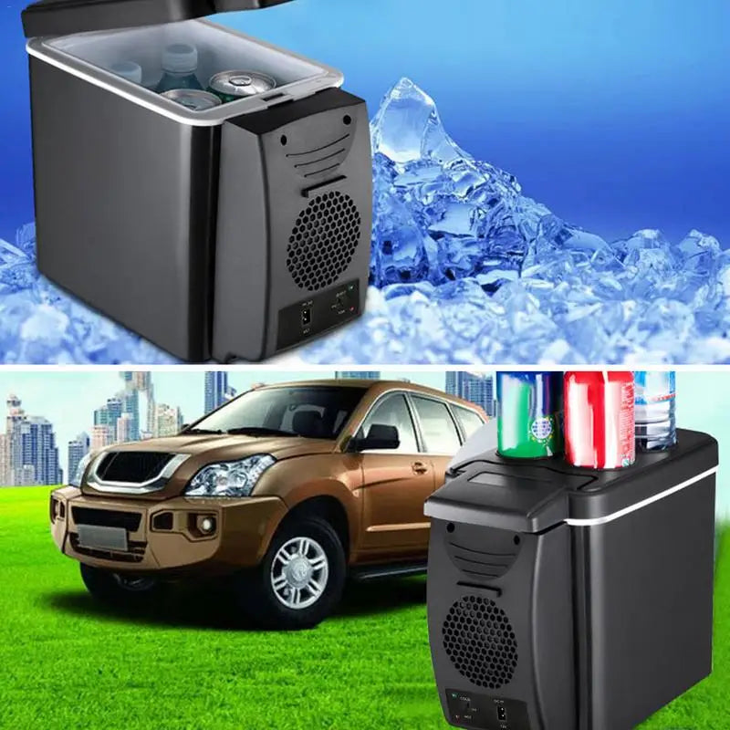 6L Car Refrigerator Mini Fridge Vehicle and Home Use Dormitory Truck Cold and Hot Dual-Use Insulated Cooler Box 12V