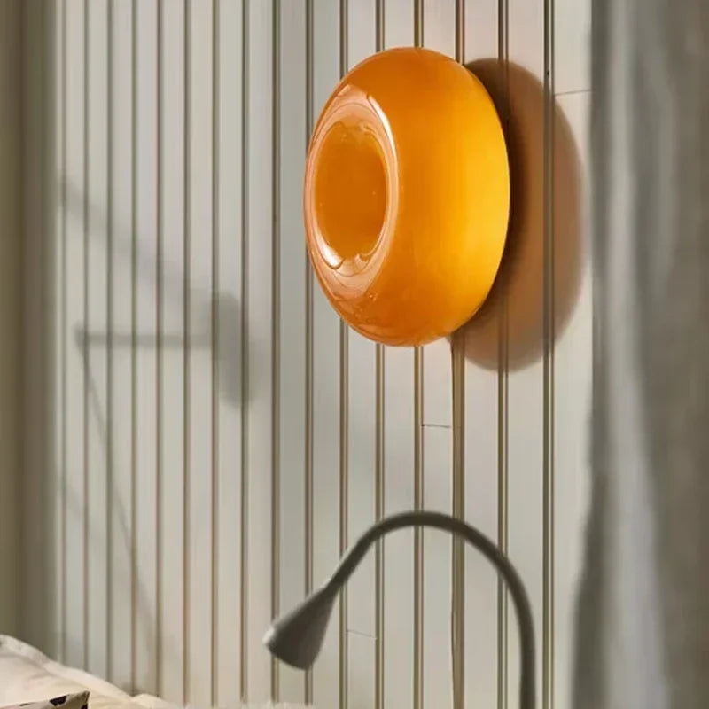 Nordic Modern Donut Wall Lamp Bauhaus Retro Living Room TV Wall Lamp Bedroom Bedside Lamp Atmosphere Wall Light Atmosphere Decor